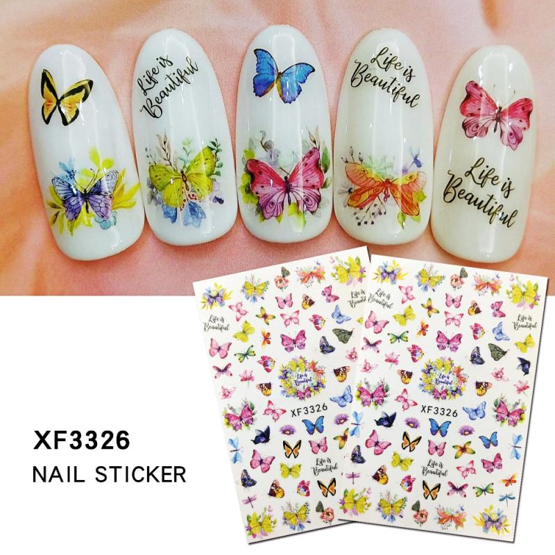 1 pièces belle papillon fantaisie 3D dos colle ongle décalcomanie décoration ongle Art ongle outil ongle ornement érable ongle autocollant: 12