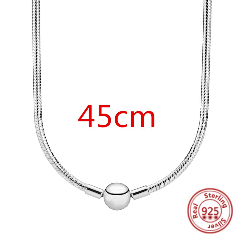 2022 925 Sterling Zilveren Ketting Voor Vrouwen Me Link Chain Kettingen Fit Originele Me Dangle Charm Kralen Mode sieraden: GDL-041-45cm