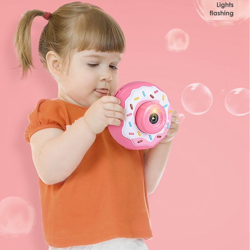 Automatische Donuts Bubble Machine Maker Elektrische Bubble Blazen Speelgoed Voor Kinderen Cartoon Geluid En Licht Bubble Speelgoed