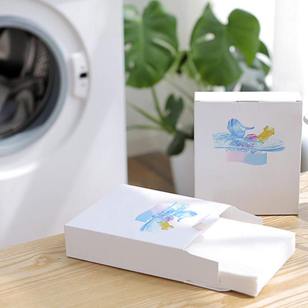 24pcs/box Color Absorption Sheet Washing Machine Mixed Protection Anti Staining Clothes Laundry Paper Supplies Dyeing Proof