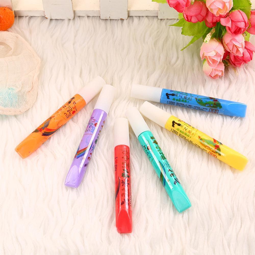 6 unids/set palomitas de maíz de pintura de la pluma para los niños DIY dibujo arte marcador suministros de Kawaii función papelería pluma bolígrafo con burbuja