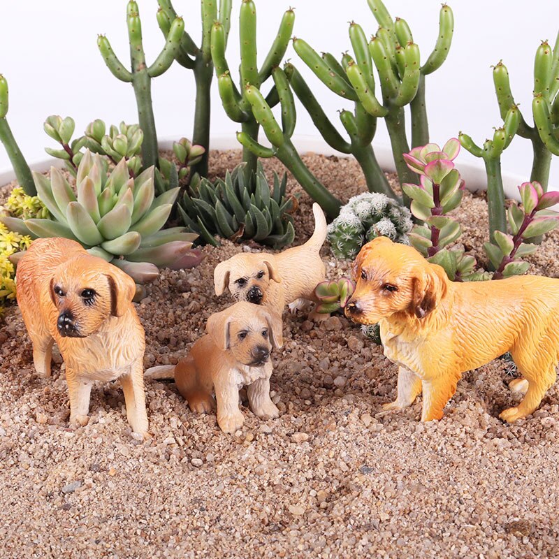 Miniaturen Beeldjes Hond Model Golden Retriever Schnauzer Shiba Inu Herder Action Figure Collectible Educatief Speelgoed