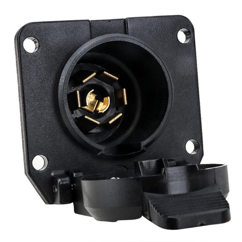 Vehicle-Side Trailer Socket 7 Way RV Blade Style Adapter Connector