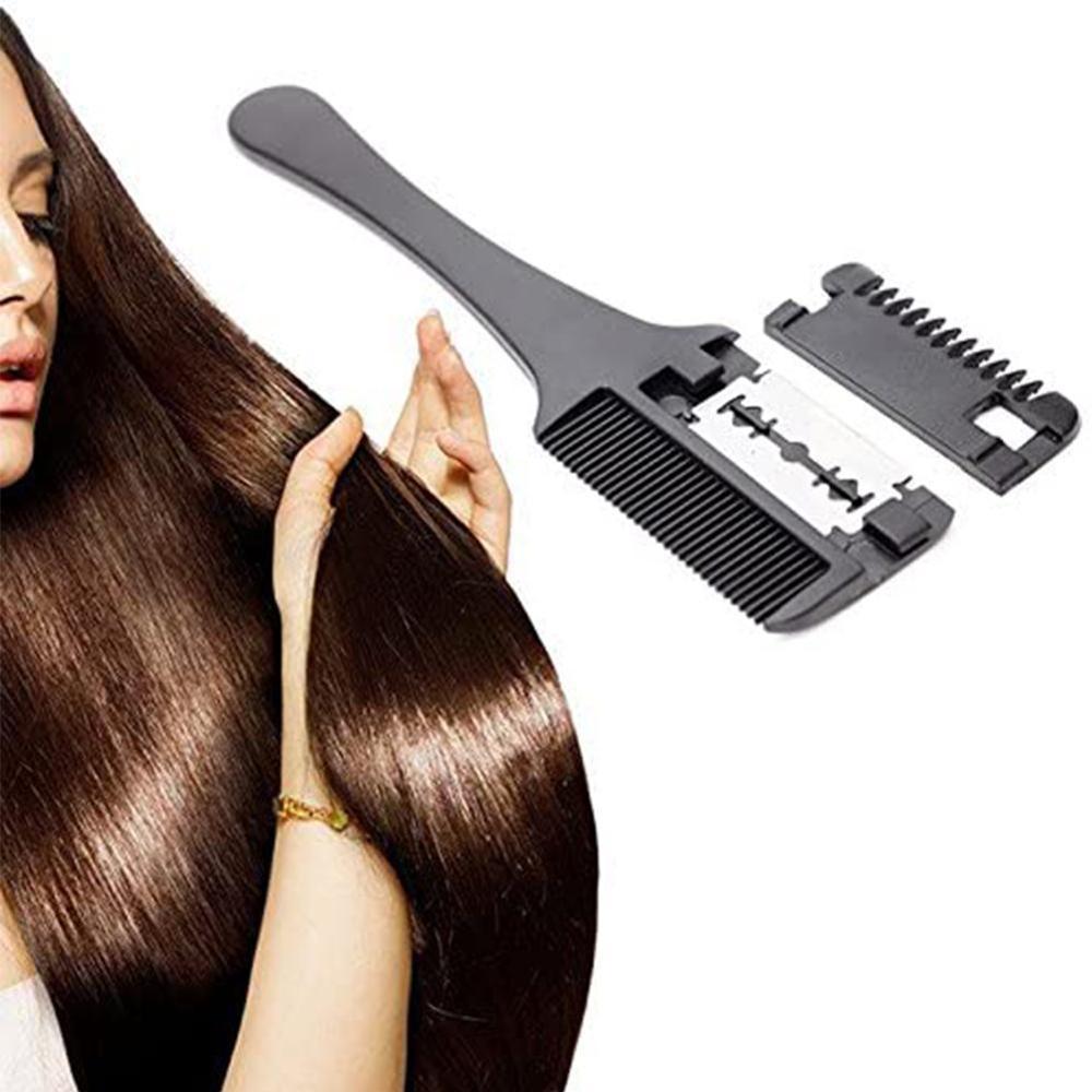 Brainbow 1pc pente de corte cabelo preto lidar com escovas de cabelo lâminas de barbear trimmin com salão de beleza ferramentas de cabelo estilo corte thinnin