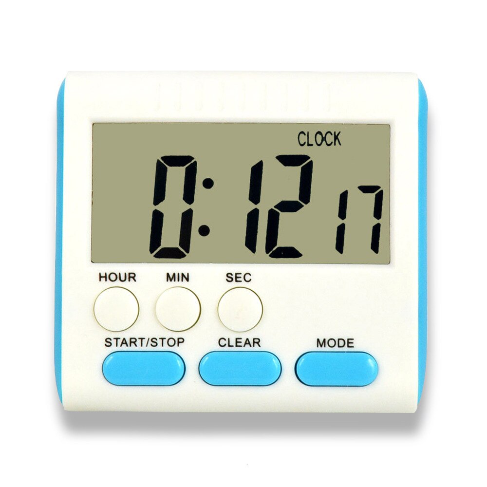 Kitchen Clock English 24-hour Electronic Timer Digital Reminder Alarm Clocks Cooking Countdown Timer LCD Multifunction Home: blue