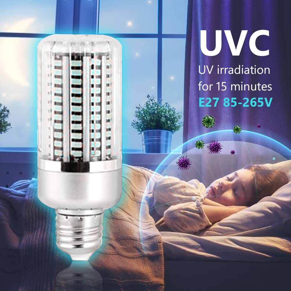 40w desinfisering ultrafiolett sterilisator bakteriedrepende lyspære for hjemmebaderomslampe uvc led 130 lysdioder 85-265v e27
