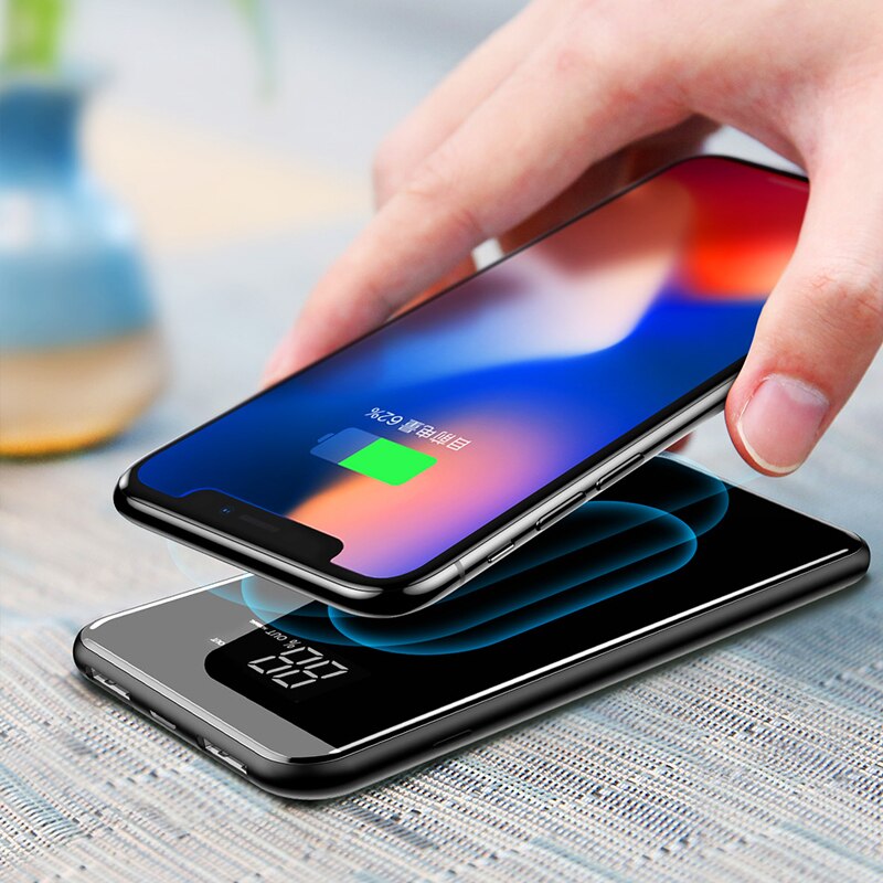 10000mah Power Bank Wireless Charger For iPhone Samsung External Battery Bank Built-in qi Wireless Charger Powerbank CD11