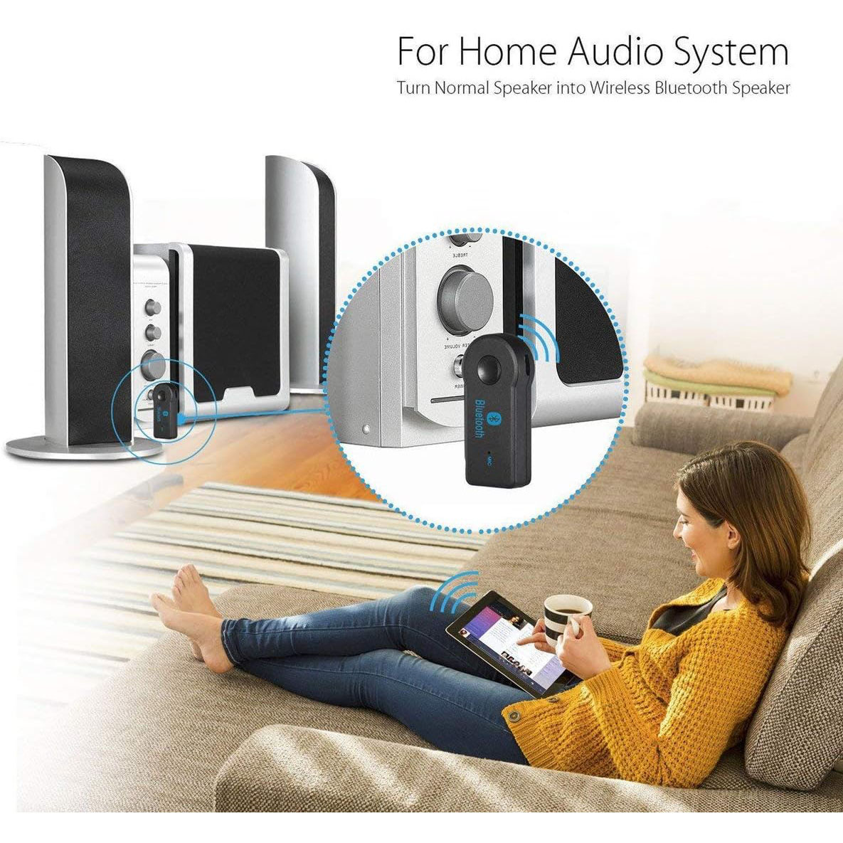 Aux Car Bluetooth Receiver 5.0 Interface 3.5mm Wireless Audio Adapter Hands Free Call Conversion Bluetooth Transmitter