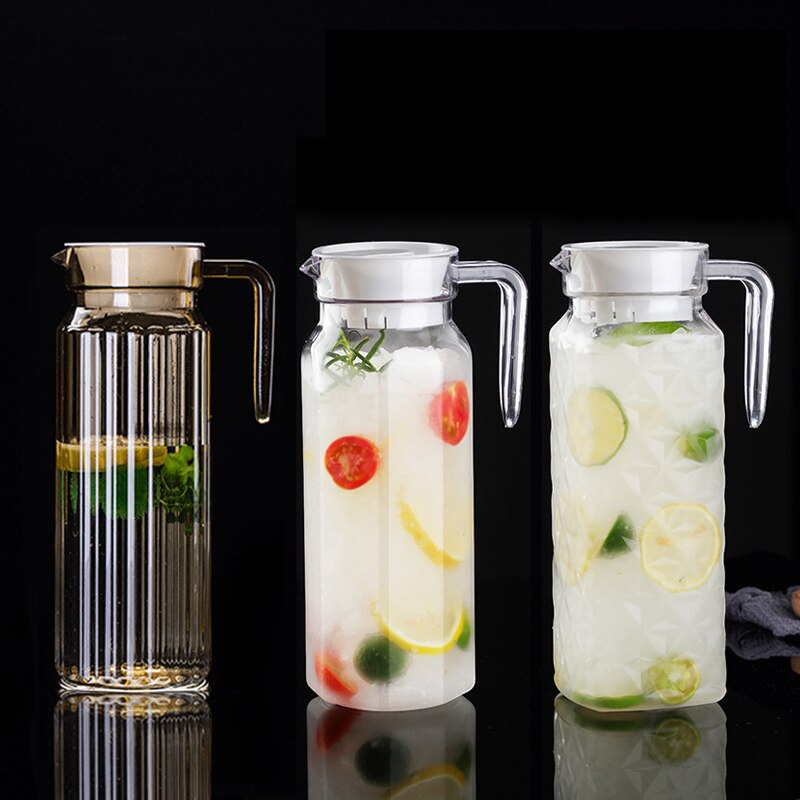 0.5-1.1l klar karaff för juicekanna plast vattenkanna kall mjölk kaffe vin dryck iskanna / vattenkokare med lock / handtag