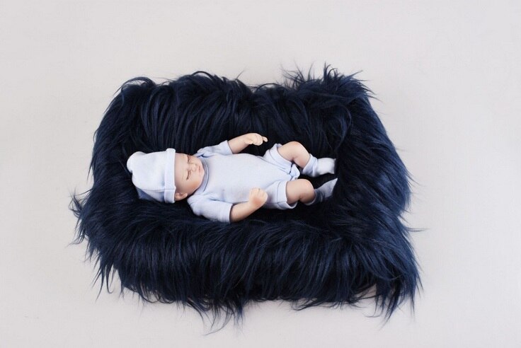 Doux bébé fourrure couvertures fausse fourrure fond couvertures mignon infantile enfants Fotografia De bébé Fotografia directe: Tibetan blue