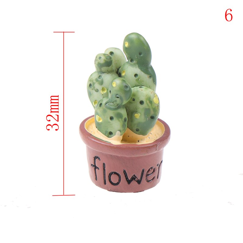 Dollhouse Succulent Plant Office Resin Desktop Birthday Flower Home Decor Craft DIY Miniature Ornament Furniture Toys: 6