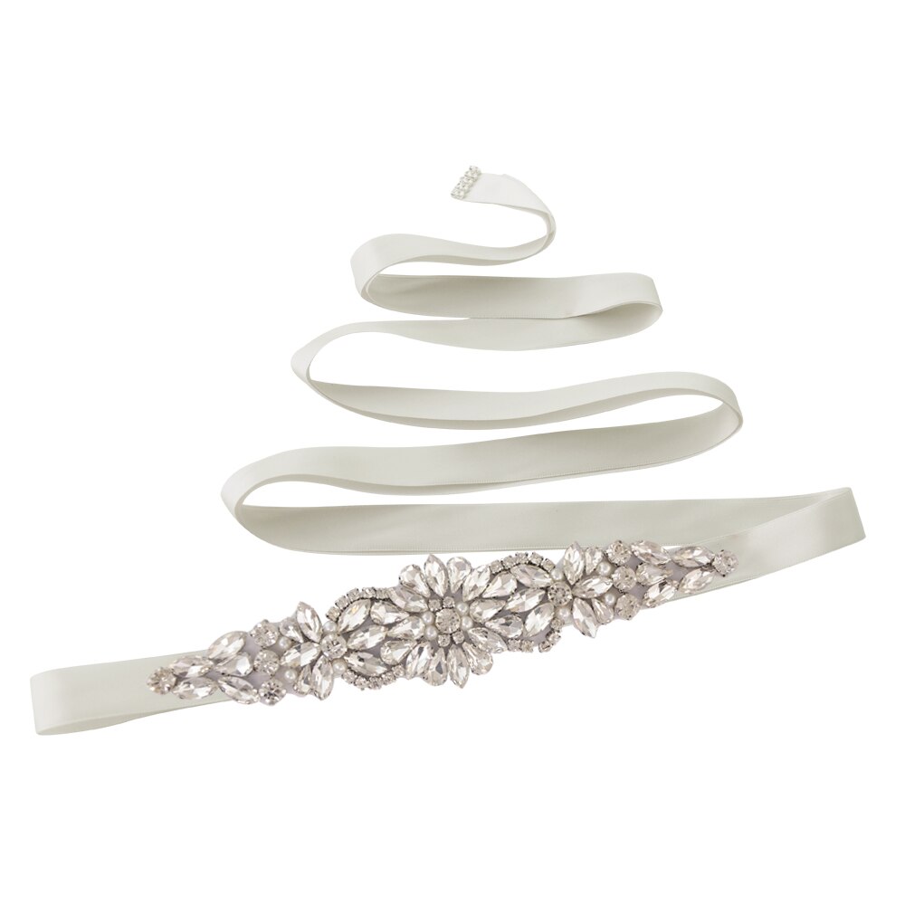 TRiXY S407 Rhinestones Belt Wedding Belt Silver Diamond Belt Crystal Bridal Belt Sash for Wedding Gown Shiny Wedding Accessories: gray