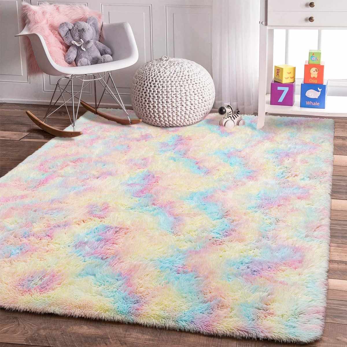 Regenboog Kleuren Tapijten Tie Verven Pluche Zachte Tapijten Voor Slaapkamer Woonkamer Anti-Slip Vloermatten Kinderkamer tapijt Tapijten