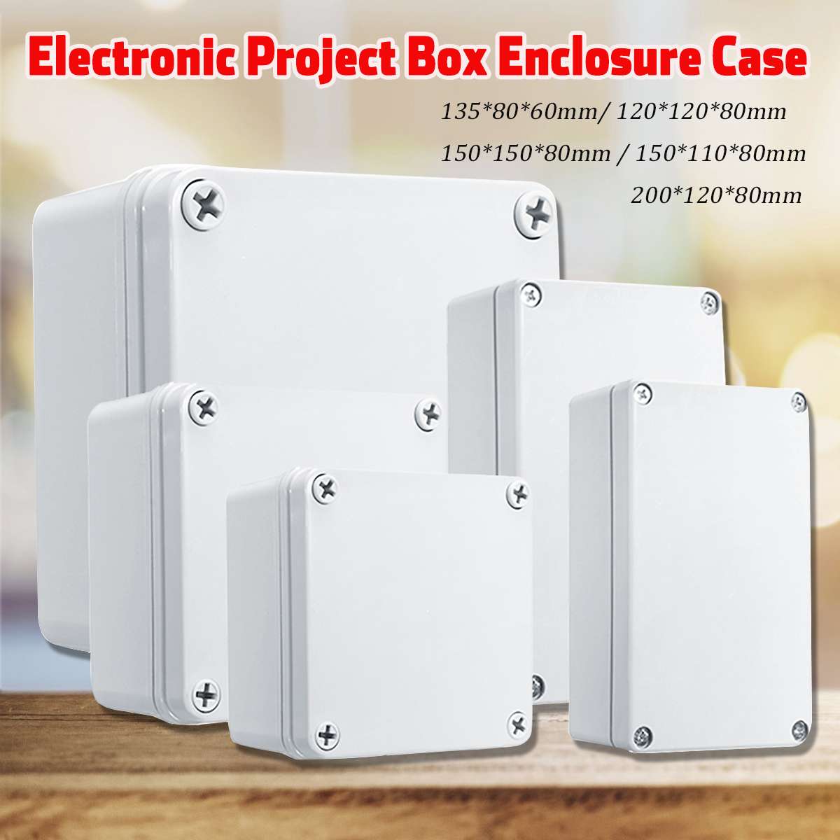 Elektronische Project Box Behuizing Case Behuizing Project Case Diy Doos Junction Case Box Met Schroeven Waterdichte IP65 5 Size