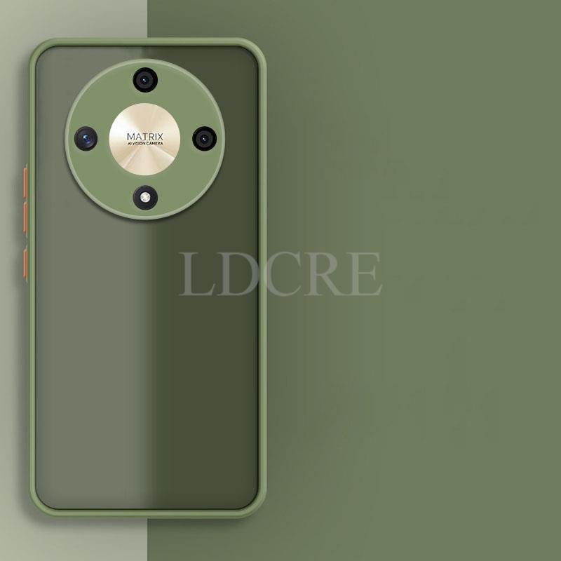 etui na Honor X9b silikon TPU matowy pokrywa etui na Honor X9b X9a etui Honor X9b Capa ochraniacz Przezroczyste gumowe etui: aluminium / zgniły zielony