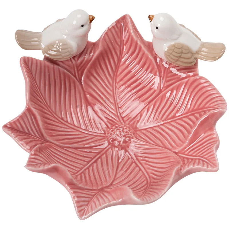 Nette Vogel Tablett Keramik Schmuck Lagerung Tabletts Kreative Regal Dim Sum Dessert Platte Wohnkultur Tee Tisch Desktop Dekoration Schüssel