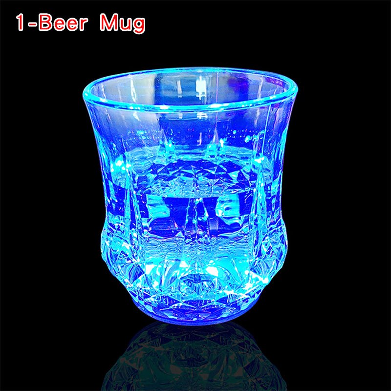 LED Luminous Cup Kids Toys Glow In The Dark Toys Party Wedding Decoration Liquid Induction Mug Wine Glass Beer Cup Toys: 1-Beer Mug