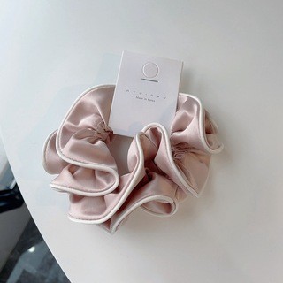 Coleteros grandes Satain de doble tela de seda satinada de estilo coreano, accesorios para el cabello para mujeres, bandas elásticas de alta gama para niñas