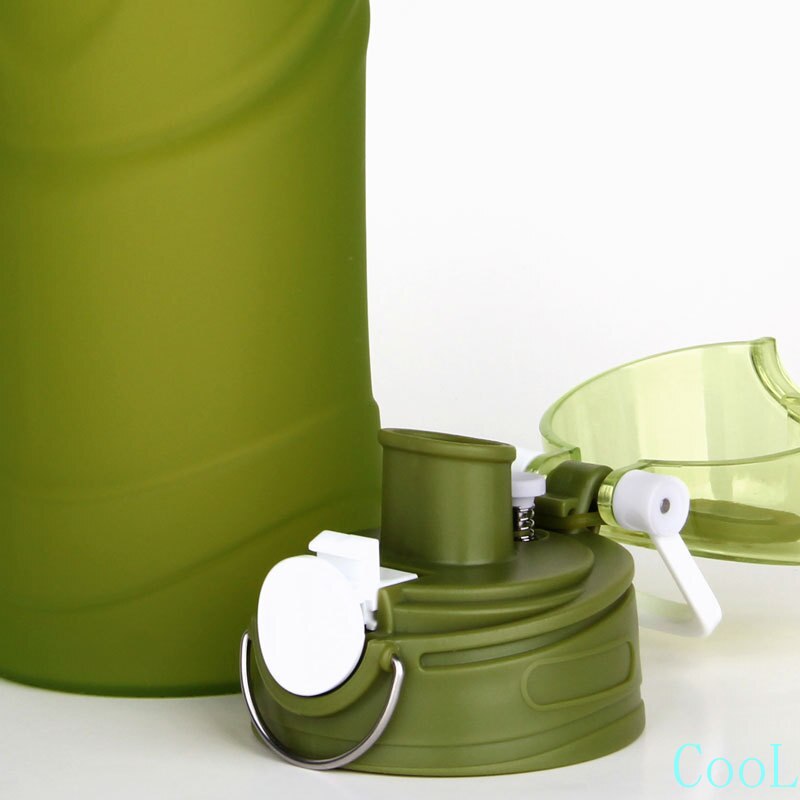 Bpa Gratis Draagbare Siliconen Sport Squeeze Water Flessen Inklapbare Opvouwbare Herbruikbare Fles Voor Water Reizen Fiets Fles