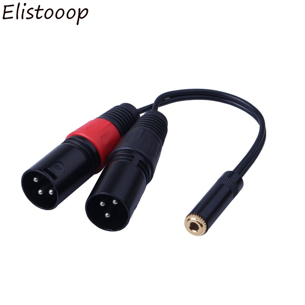 3.5mm Stereo Female Jack to Dual XLR 3 Pin male Plug Y Splitter OFC Aux Audio Cable