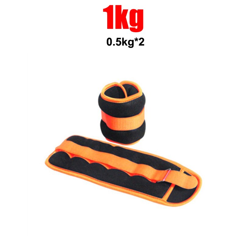2 PCS Adjustable Leg Ankle Wrist Sand Bag Weights Training Sandbag Wraps Strength Fitness Equipment: Gold
