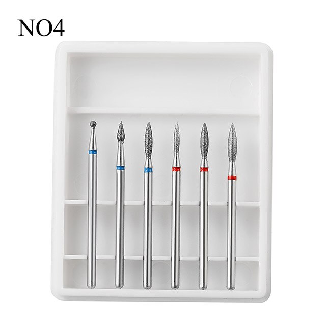 6 unids/set manicura uñas taladro eléctrico Kit de uñas de piedra de corindón cortadores polaco manicura Accesorios: 4