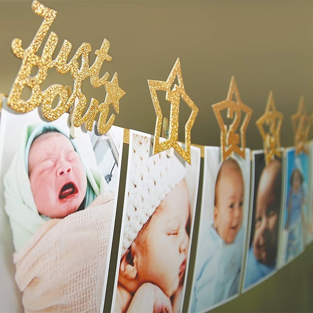 Baby 1st Verjaardag Jongen Meisje Ster Goud 12 Maand Foto Banner Ik Ben Een Photo Booth Banner Mijn Eerste Verjaardag party Decoraties Kids