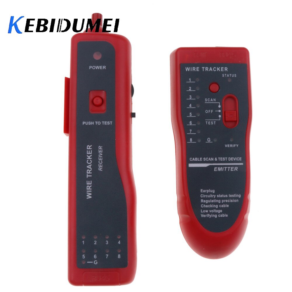 Kebidumei Multifunction RJ45 RJ11 Cable Wire Tracker Telephone Network Phone Generator Tester Diagnose Tone Networking Tool