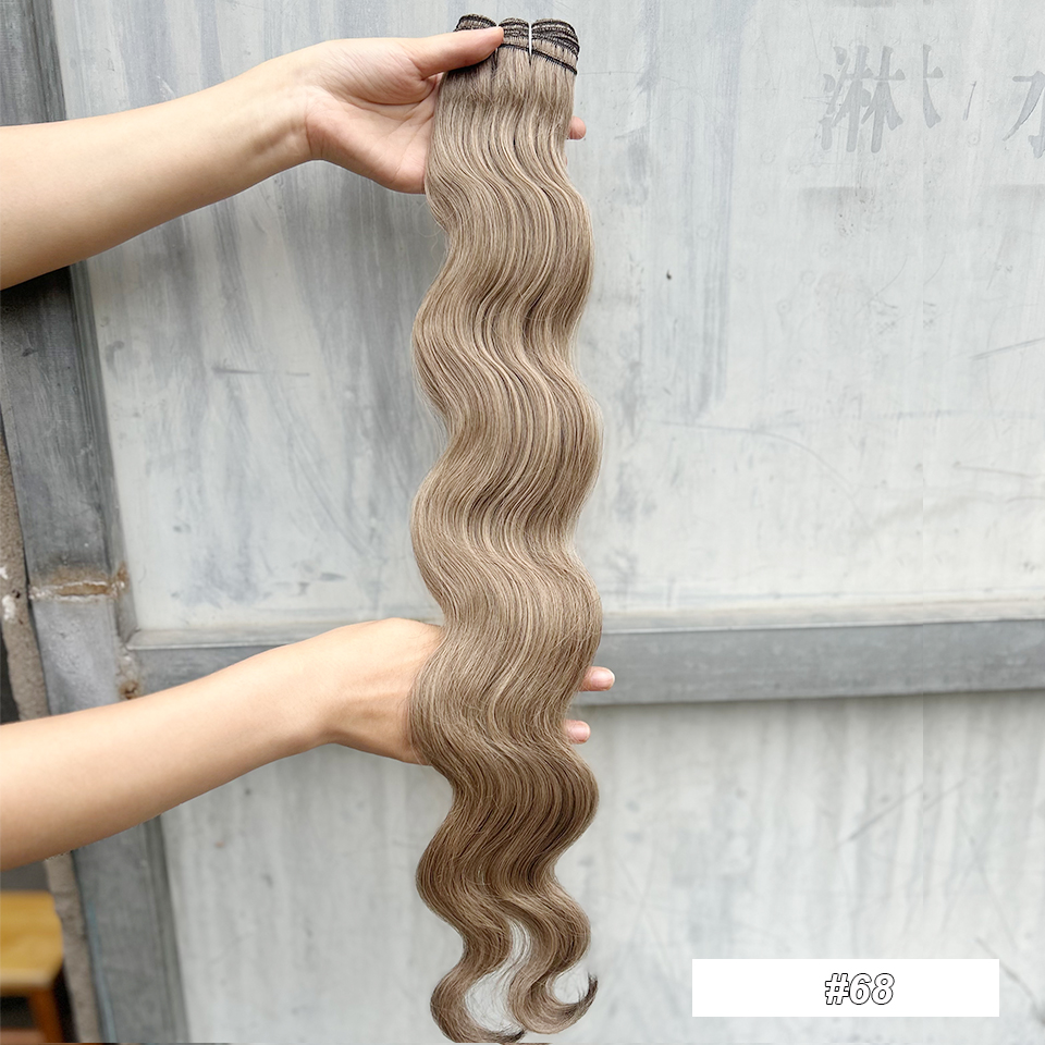 Brun chocolat 6 # Tissage en lot synthétique Body Wave en Fiber résistante à la chaleur, Extensions de cheveux doux, Bio naturel, semblable à l'humain: # 530 / 26 pouces