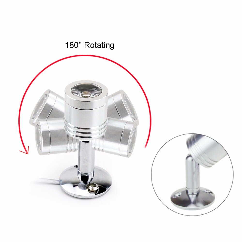Led Spotlight Mini Led Spot Light DC12V Cabinet Lamp Bulb Dimmable Cupboard Showcase Light 180 Degree Adjustable 1.5W L