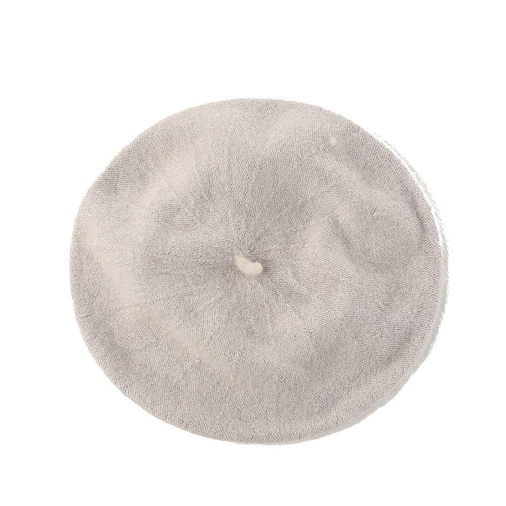 Solid farge varm ull vinter kvinner jente beret fransk kunstner lue lue cap 12 farger 0 j 5y: Grå