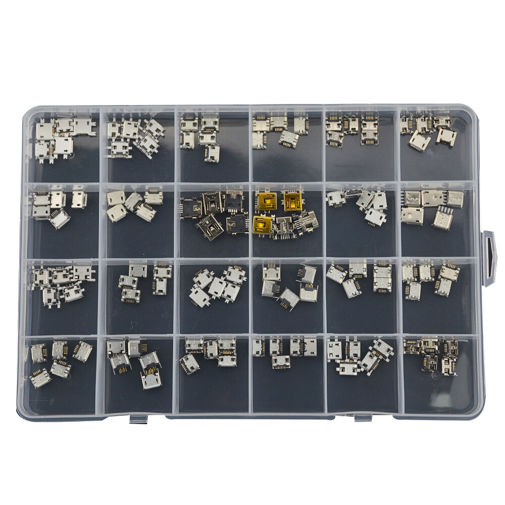 75/100/120/150/240 stücke Set Multi-spezifikation Micro USB Stecker Pin Ladung Buchse SMT jack: 120pcs