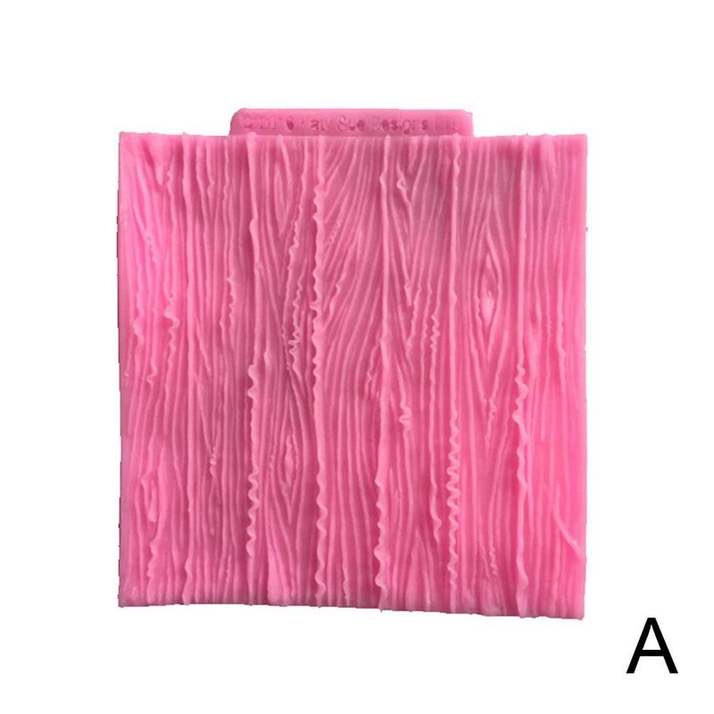 1Pc Boomschors Textuur Hout Patroon Mat Fondant Siliconen Mal Taart Decoratie Suiker Mal Bakken Chocolade Mold Tool: Pink