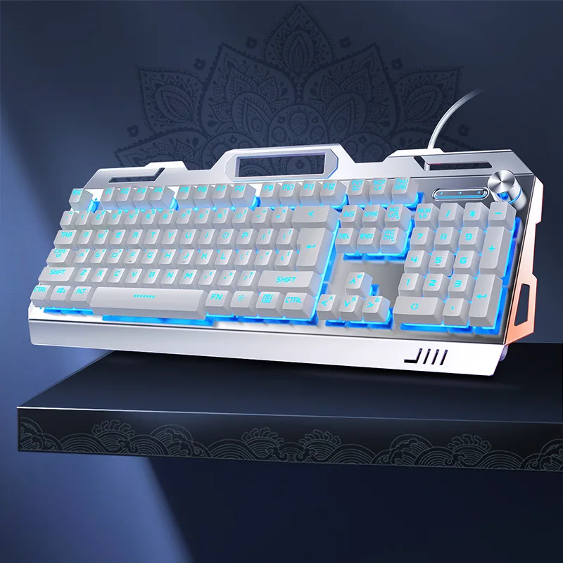 Klawiatura dla graczy RGB Klawiatura do gier i mysz Słuchawki Zestaw dla graczy Podświetlana przewodowa klawiatura komputerowa USB Do laptopa PC 3 In1 Teclado: SZARY