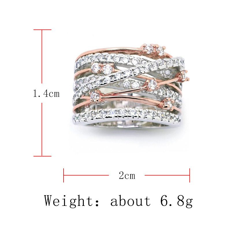 Anillos de boda clásicos de cristal para mujer, joyería de compromiso de dos tonos de circonita, Charm de lujo,