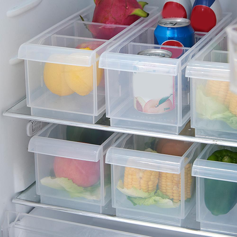 Refrigerator Storage Box Plastic Freezer Food Storage Bins Organizer Pantry Cabinet Transparent Plastic Fresh-keeping Box