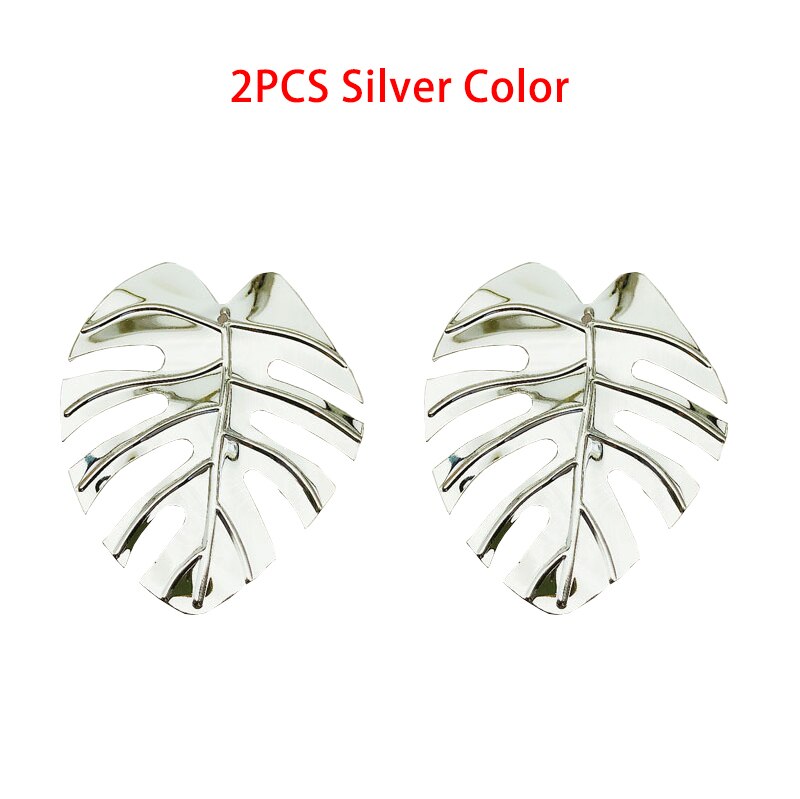 12 unids/set de servilleteros de hojas, juego de servilletas, servilleta de mesa, hebilla para boda, , celebración, Decoración de mesa de cena: 2Pcs Silver