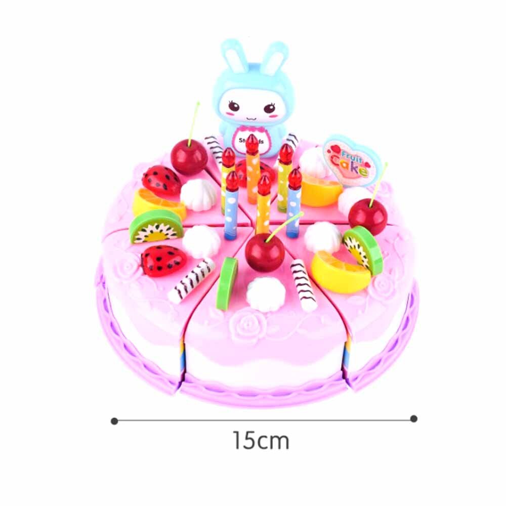 37Pcs Jongens Meisjes Keuken Speelgoed Taart Voedsel Set Verjaardagstaart Pretend Play Cut Craft Verjaardag Plastic Educatief Voor kids