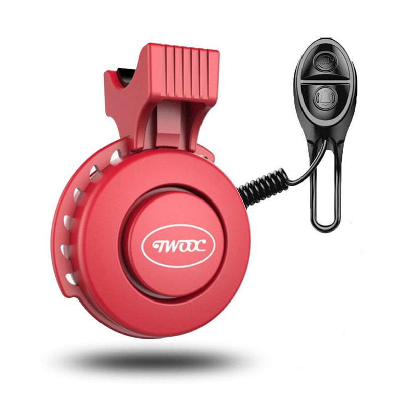 Twooc klokkelyd genopladeligt horn vandtæt elektrisk ring 110-120db alarmklokke til xiaomi scooter  m365 elektronisk scooter: T002 røde