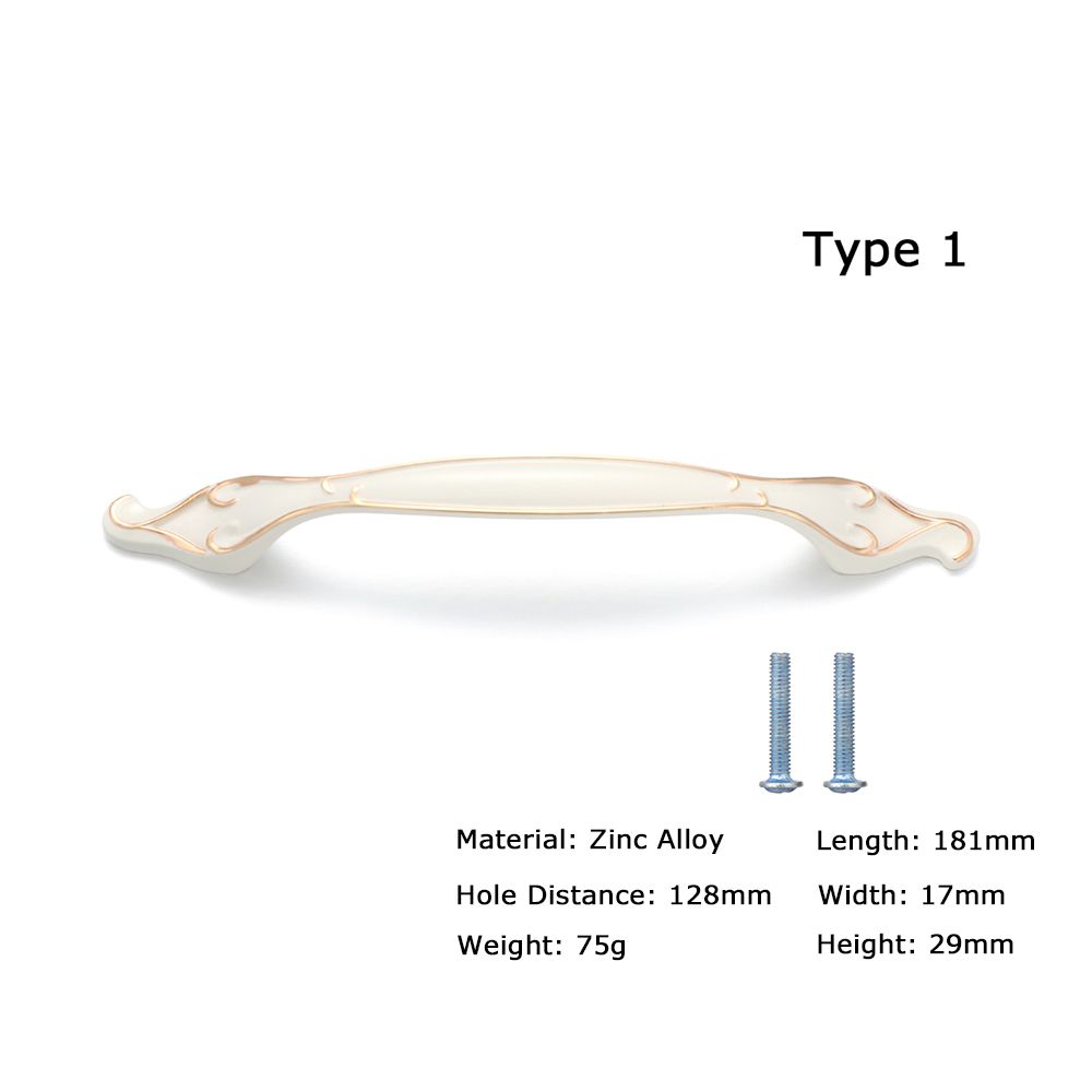 Zinc Alloy Ivory White Cabinet Handles Kitchen Cupboard Door Pulls Drawer Knobs European Furniture Handle Hardware: Type 1