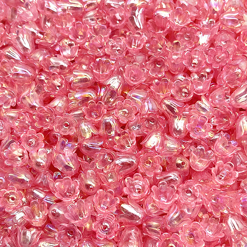 50pcs10x11mm acrílico Convallaria Majalis tapas de cuentas accesorios de joyería pulseras cuentas espaciadoras para fabricación de joyería accesorios DIY