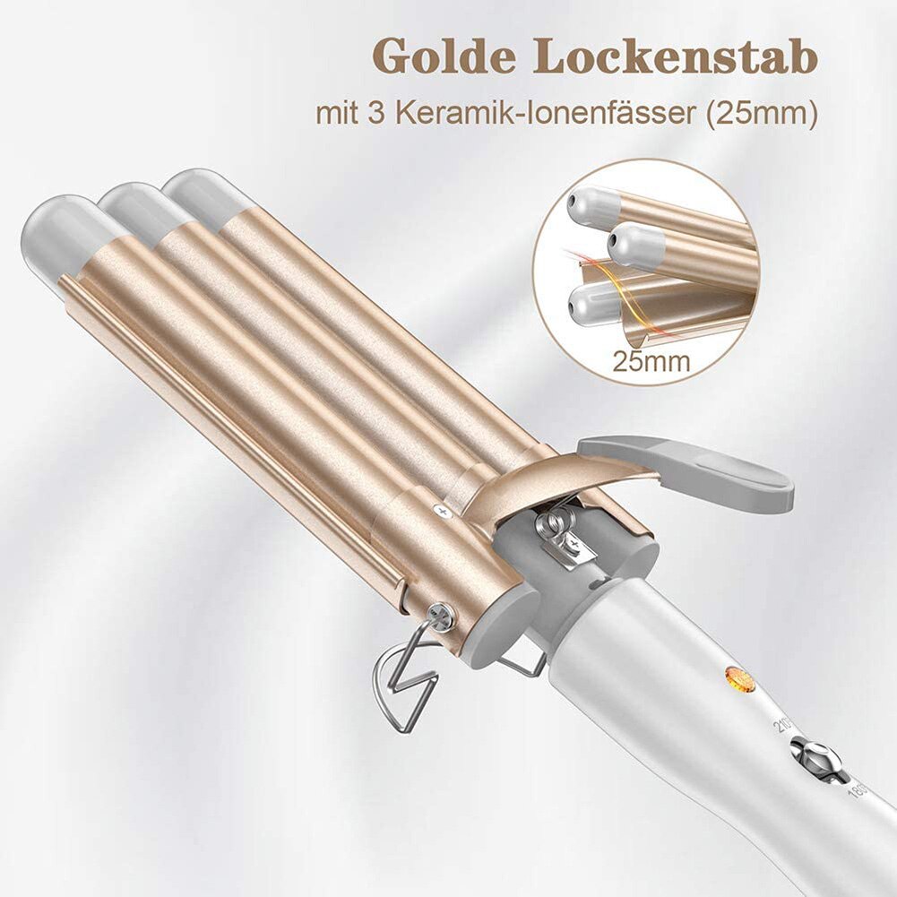 25mm ceramiczny potrójny element grzejny lokówka robić włosów wałek falisty włosy chwiać się lokówka robić włosów s Styler chwiać się różdżka stylizacja narzędzia