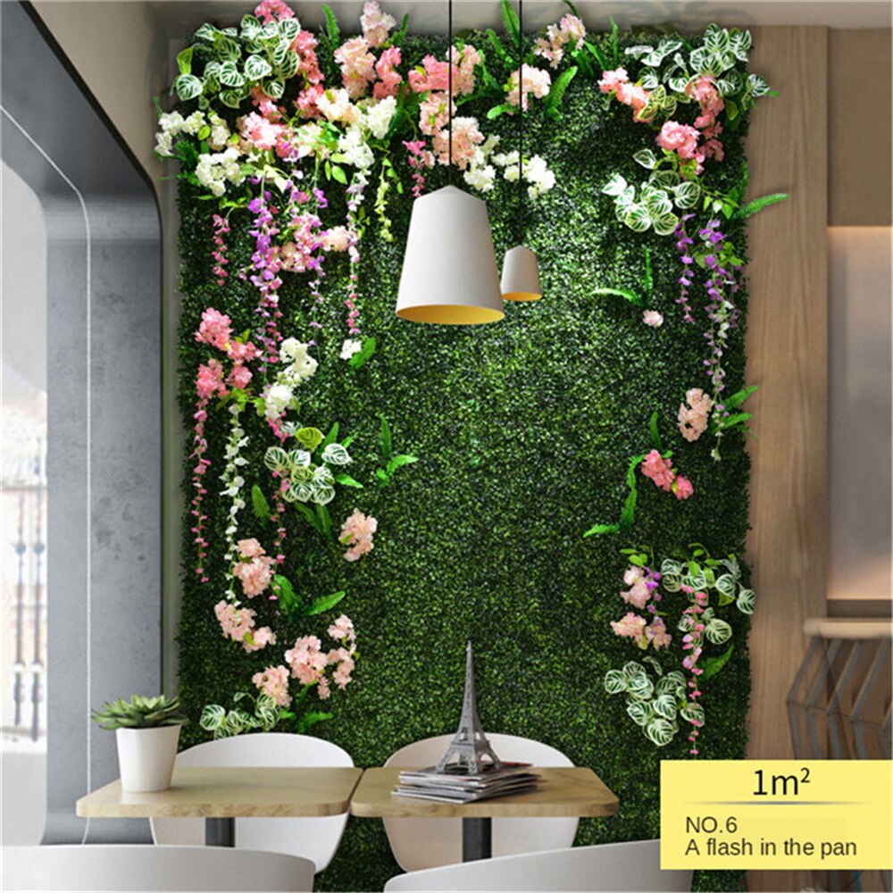 B-LIFE gazon artificiel faux gazon tapis épais synthétique gazon tapis intérieur extérieur jardin pelouse paysage décoration plantes mur: P 6