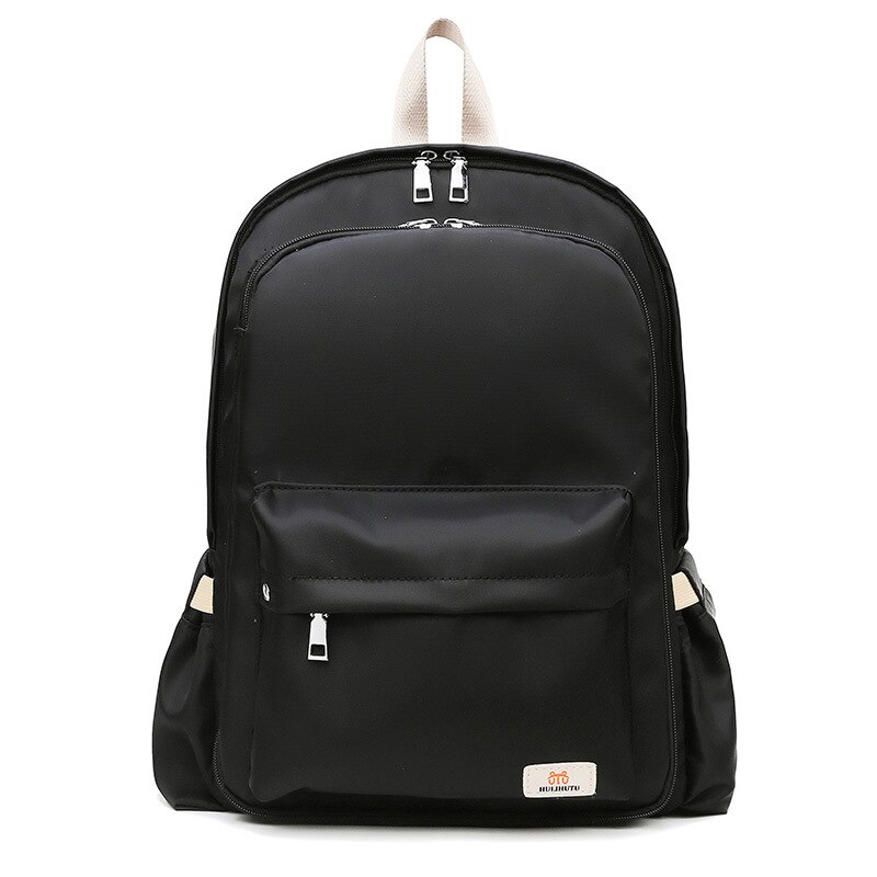Korean-Style Cute Lightweight Backpack Women's Large-Capacity Backpack Multi-Function Mother Bag Travel Bag: Black