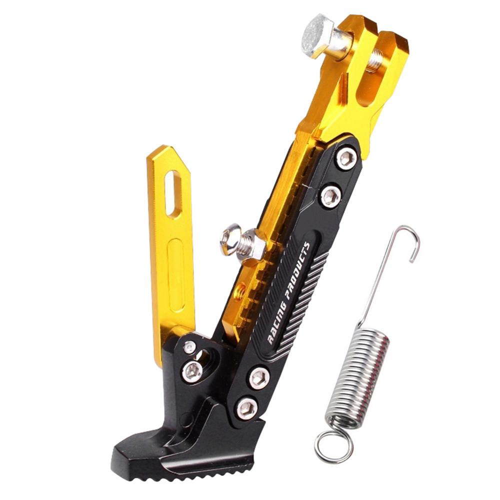 Motocicleta bicicleta elevador kickstand pé ajustável apoio lateral kickstand para moto elétrica estacionamento pé suporte lateral: Gold