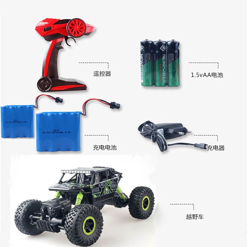 2.4G 4CH 4WD Rock Crawlers climbing RC Car 4x4 Driving Car Double Motors Drive Bigfoot Car Remote Control Off-Road Vehicle toy: 04