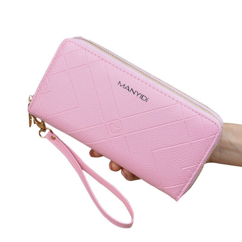 Noenname-null pochette pour femmes portefeuille en cuir synthétique polyuréthane porte-cartes long sac de téléphone sac à main sac à main bracelet: F