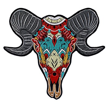 1 Juego de parches de animales de oveja de cabra Pelecanus, parche de pájaro de langosta bordado de flor de pez de amor, apliques, parches de planchado en camiseta, artesanía de ropa: 1303Goat