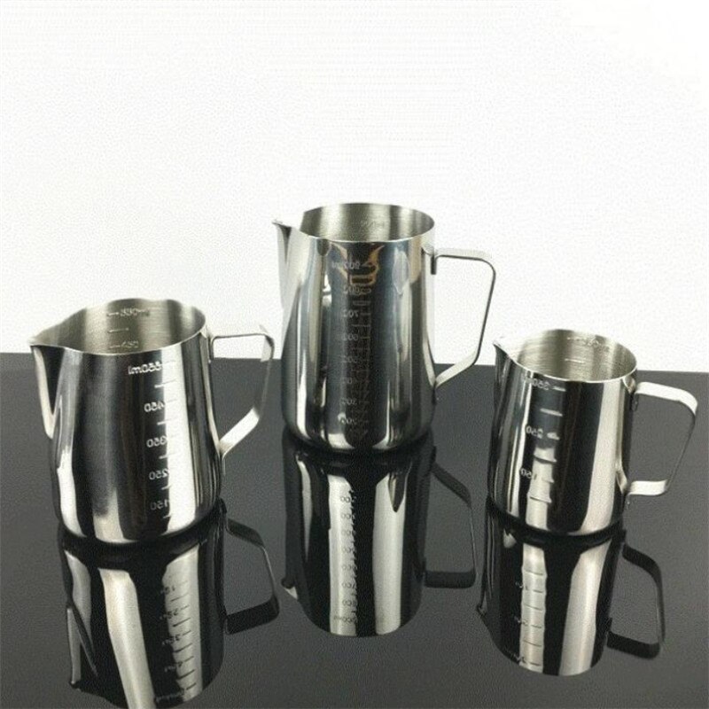 Taza medidora creativa de gran capacidad de acero inoxidable con escala, taza de café Espresso para oficina, jarra de leche Latte, utensilios de cocina para hornear