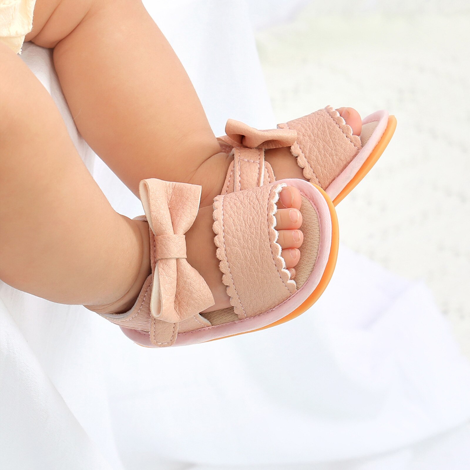 Baby Schoenen Zomer Baby Boy Meisje Slippers Kids Boog Sandalen Zachte Non-Slip Rubberen Zool Platte Wandelschoenen